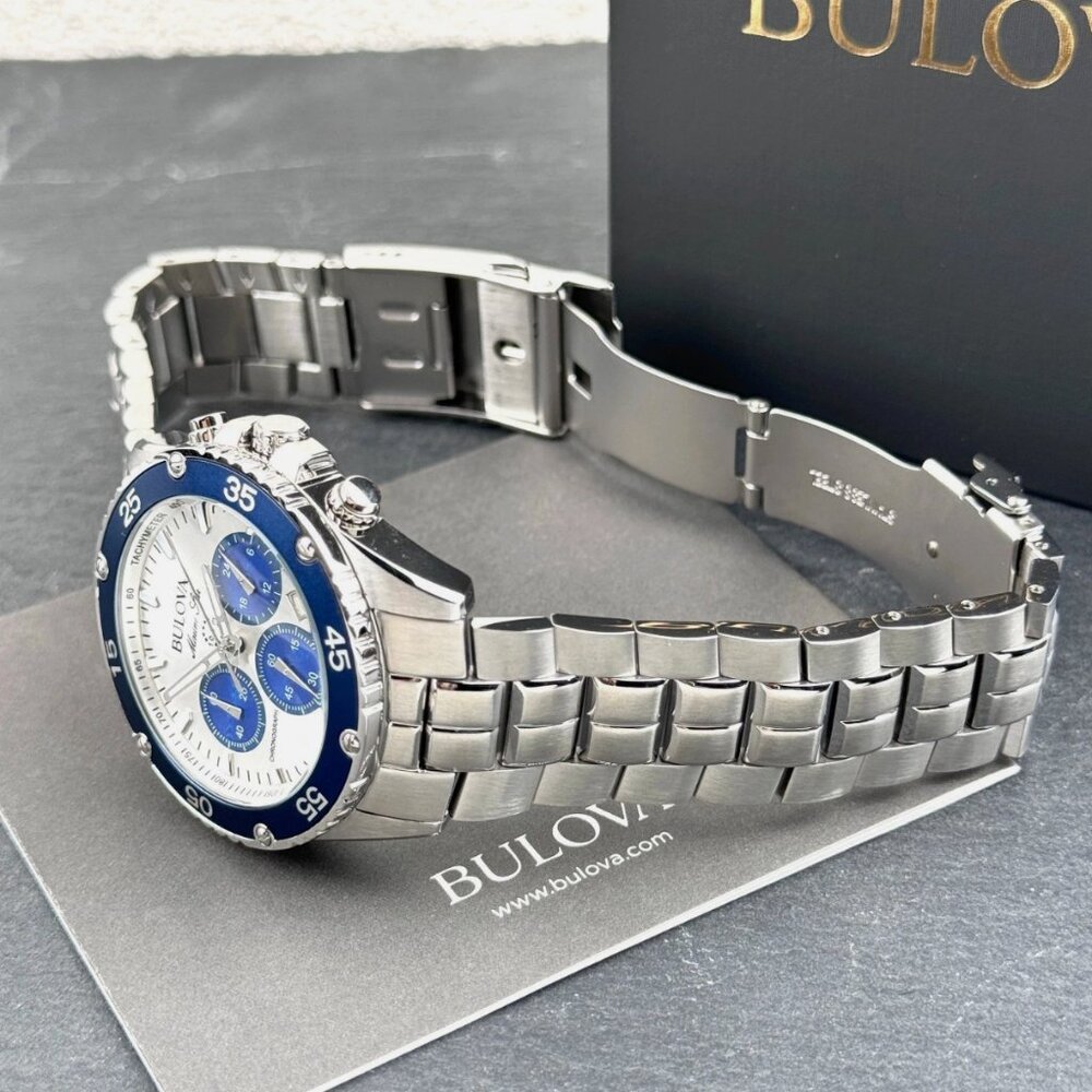 Bulova Marine Star 41.5MM Silver Dial Quartz Men's Watch - Picture 5 of 8